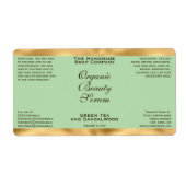 Étiquette Olive Green & Gold Cosmetics Dropper Bottle Label (Devant)