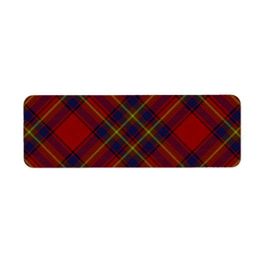 Étiquette Oliver tartan rouge jaune bleu plaid (Devant)