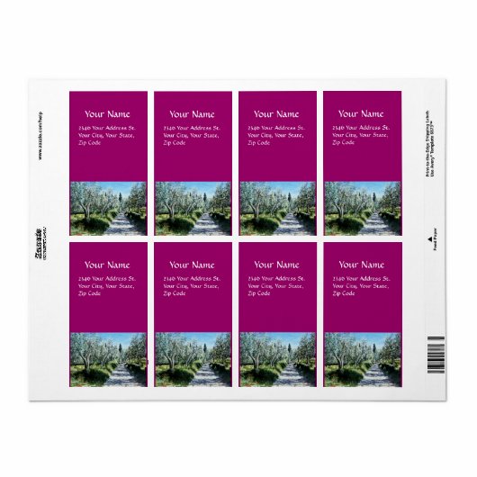 ÉTIQUETTE OLIVIERS EN RIMAGGIO (Feuille entière)