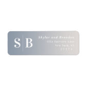 Étiquette Ombre Dusty Blue & Ivory Mariage Adresse de retour (Devant)