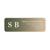 Étiquette Ombre Green & Yellow Mariage Adresse de retour (Devant)