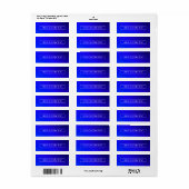 Étiquette Ombre moderne Bleu Clair et Violet (Feuille entière)