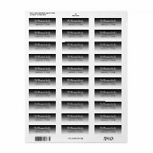 Étiquette Ombre Noir Élégant (Feuille entière)