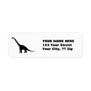 Étiquette Ombre noire Dino de dinosaure du brontosaure  