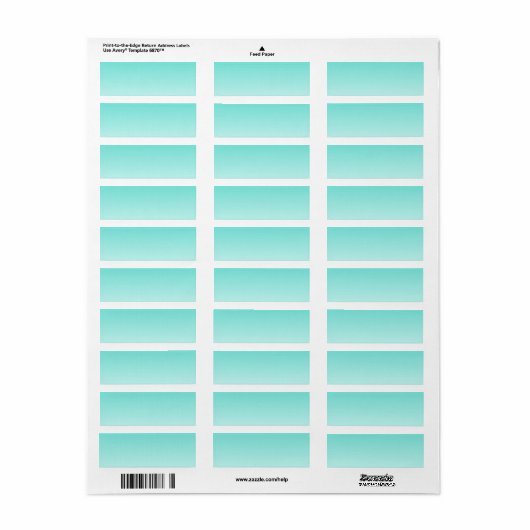 Étiquette Ombre Turquoise (Feuille entière)