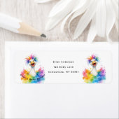 Étiquette One Silly Goose Rainbow Baby Shower Address (En situation)