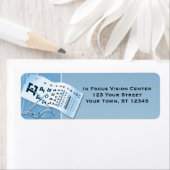 Étiquette Optométriste bleu moderne (En situation)