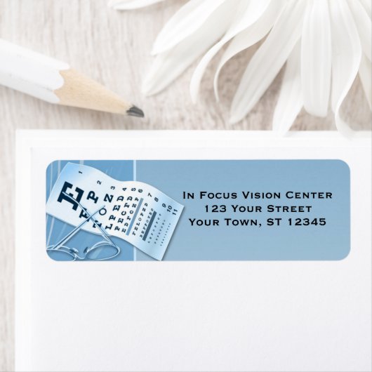 Étiquette Optométriste bleu moderne (En situation)