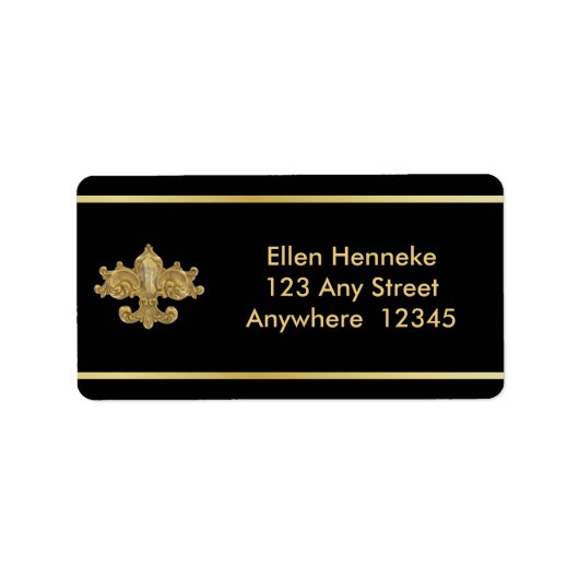 Étiquette Or Antique Fleur De Lis (Devant)