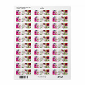 Étiquette Or Blanc Gras Gras Glam Fête des mariées Florale (Feuille entière)