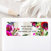 Étiquette Or Blanc Rayures Gras Glam Floral Réception de Mar (En situation)