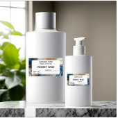 Étiquette Or bleu et marbre blanc