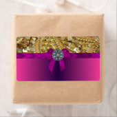 Étiquette Or bling & magenta (En situation)