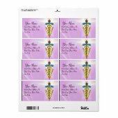 Étiquette OR CADUCEUS SYMBOLE VÉTÉRINAIRE Pink Lilac (Feuille entière)