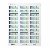 Étiquette OR CADUCEUS VÉTÉRINAIRE SYMBOLE Bleu Turquoise (Feuille entière)