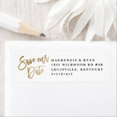 Étiquette Or de calligraphie moderne enregistrer l'annonce d (En situation)