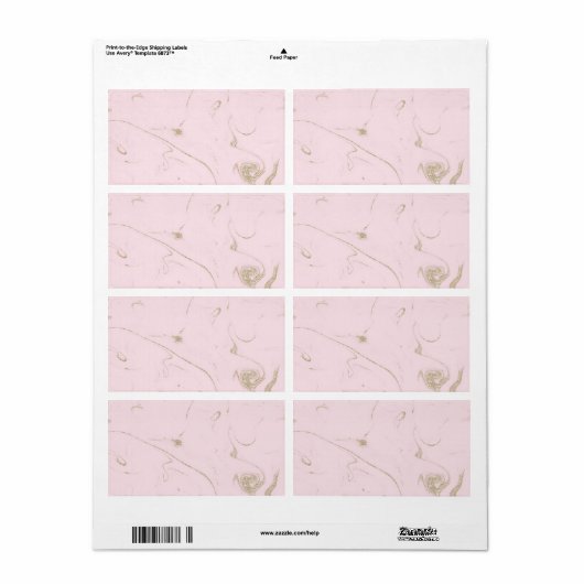 Étiquette Or de luxe et image de marbre (Feuille entière)