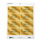 Étiquette Or de luxe métallique (Feuille entière)