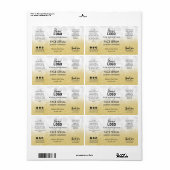 Étiquette Or écrasé sur le sérum face marbré (Feuille entière)