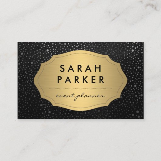 Étiquette or Faux avec Motif métallique chic (Devant)