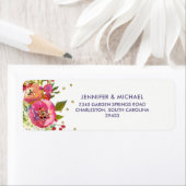 Étiquette Or floral | Mariage aquarelle (En situation)