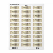 Étiquette Or Gradué Script Cœurs Moderne Adresse Gold Black (Feuille entière)