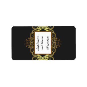 Étiquette Or miniature Hershey de 1,25 po x 2,75 po et noir
