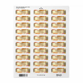 Étiquette or rose aquarelle fausse feuille adresse de retour (Feuille entière)