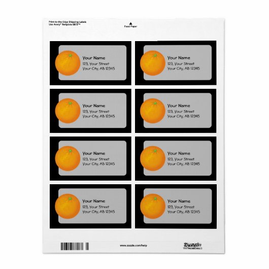 Étiquette Orange (Feuille entière)