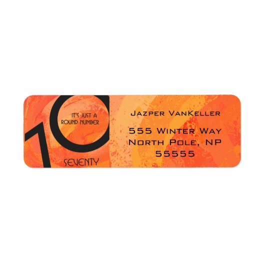 Étiquette Orange 70 Anniversaire de la Décennie (Devant)