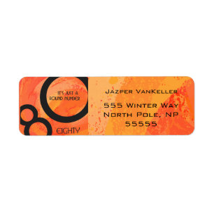 Étiquette Orange 80 Anniversaire de la Décennie