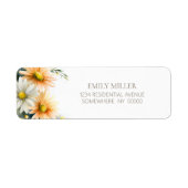 Étiquette Orange and White Daisies Return Address Label (Devant)