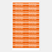 Étiquette orange bloc couleur adhésif moyen rectan (Feuille)