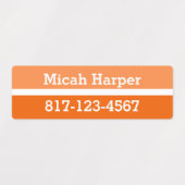 Étiquette orange bloc couleur adhésif moyen rectan (Design 1)