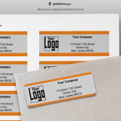 Étiquette Orange Border Logo Compagnie Grey Adresse de retou