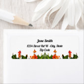 Étiquette Orange Canna Lys Et Feuilles Adresse De Retour (En situation)