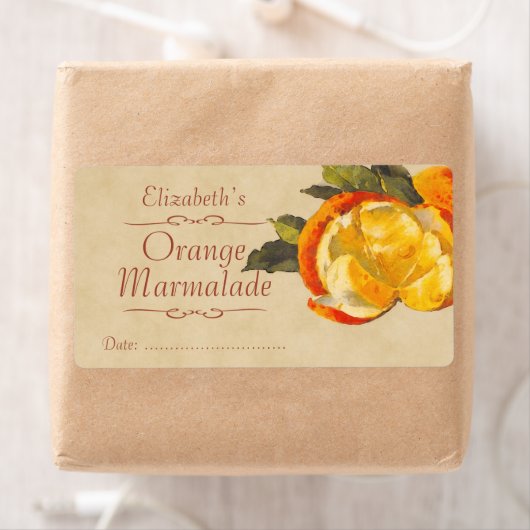 Étiquette Orange Canning (En situation)