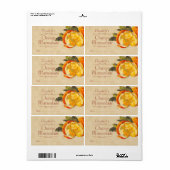 Étiquette Orange Canning (Feuille entière)