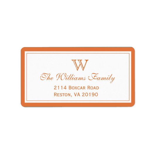 Étiquette Orange classique (Devant)