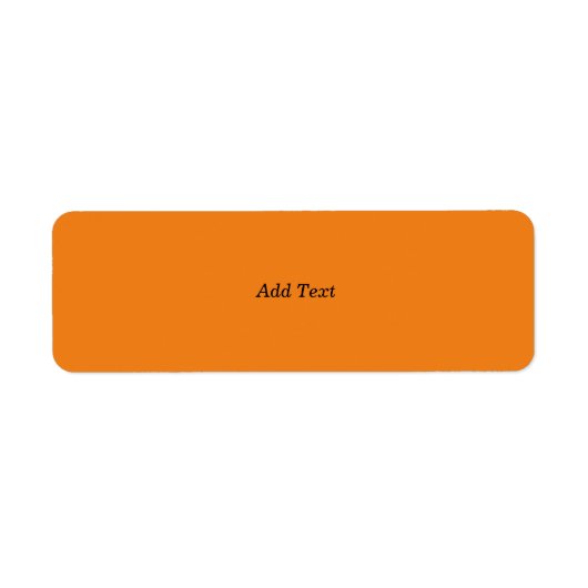 Étiquette Orange Create Your Own Add Text Custom (Devant)