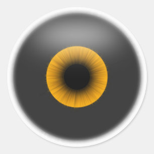 Étiquette orange d'autocollant de globe oculaire