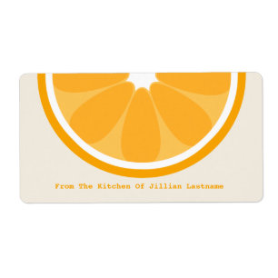 Étiquette orange de cuisine de la cuisine de