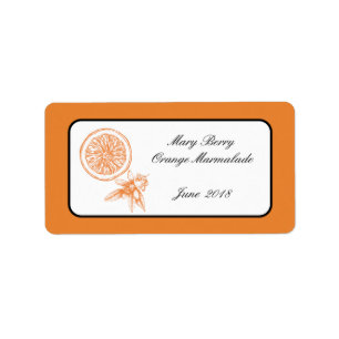 Étiquette orange de pot de Marmalde personnalisé