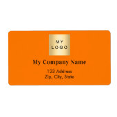 Étiquette Orange entreprise logo retour adresse expédition (Devant)