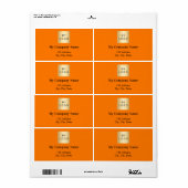 Étiquette Orange entreprise logo retour adresse expédition (Feuille entière)