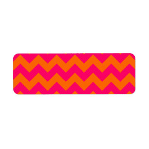 Étiquette Orange et rose zigzag
