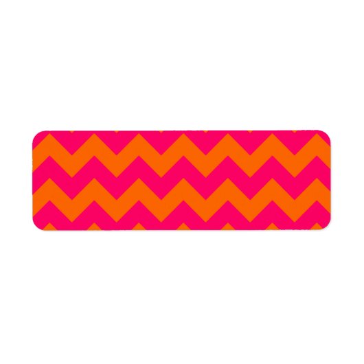 Étiquette Orange et rose zigzag (Devant)