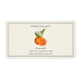 Étiquette Orange marmalade Jam Jar on Off white rectangular