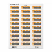 Étiquette Orange Ombre Zig Zag Chevron Motif (Feuille entière)
