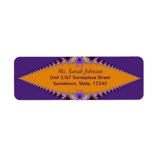 Étiquette Orange pourpre : Dentelle fractée : (Devant)